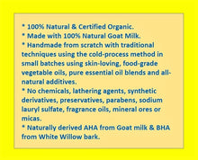 Load image into Gallery viewer, Charcoal Goat Milk Soap with White Willow Bark (Certified Organic Ingredients) - Oily Skin.