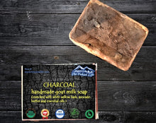 Load image into Gallery viewer, Charcoal Goat Milk Soap with White Willow Bark (Certified Organic Ingredients) - Oily Skin.
