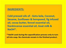 Load image into Gallery viewer, Gotu kola Goat Milk Soap with Figs & Fennel (Certified Organic Ingredients) - Dry Skin.