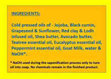 Load image into Gallery viewer, Red Clay & Lodh Bark Goat Milk Soap (Certified Organic Ingredients) - Normal / Oily Skin.