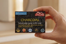 Load image into Gallery viewer, Charcoal Goat Milk Soap with White Willow Bark (Certified Organic Ingredients) - Oily Skin.