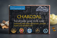 Load image into Gallery viewer, Charcoal Goat Milk Soap with White Willow Bark (Certified Organic Ingredients) - Oily Skin.