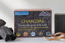 Load image into Gallery viewer, Charcoal Goat Milk Soap with White Willow Bark (Certified Organic Ingredients) - Oily Skin.