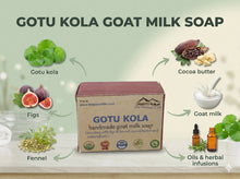 Load image into Gallery viewer, Gotu kola Goat Milk Soap with Figs &amp; Fennel (Certified Organic Ingredients) - Dry Skin.