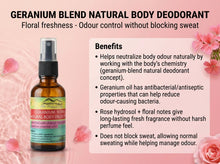 Load image into Gallery viewer, Geranium Blend Natural Body Deodorant - Certified Organic