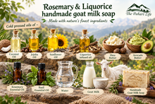 Load image into Gallery viewer, Rosemary &amp; Liquorice Goat Milk Soap (Certified Organic Ingredients) - Normal Skin.