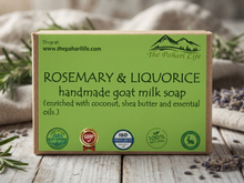 Load image into Gallery viewer, Rosemary &amp; Liquorice Goat Milk Soap (Certified Organic Ingredients) - Normal Skin.