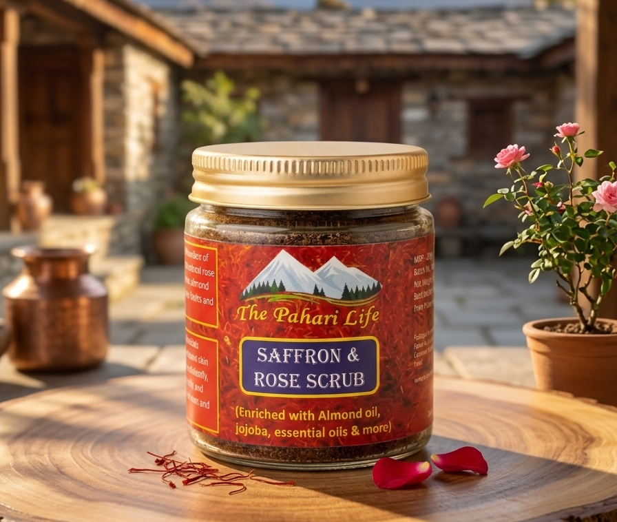 Saffron & Rose Scrub (100% Natural Ingredients) – The Pahari Life