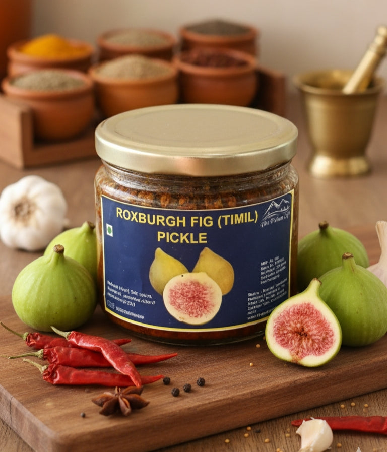 Homemade Pahari Roxburgh (Timil) Pickle