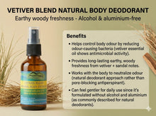 Load image into Gallery viewer, Vetiver Blend Natural Body Deodorant - Certified Organic