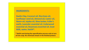 Kaolin Clay Goat Milk Soap (Certified Organic Ingredients) - Sensitive Skin.