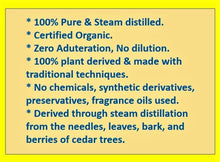 Load image into Gallery viewer, Himalayan Cedarwood Steam Distilled Essential Oil - (Certified Organic)