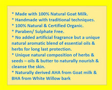 Load image into Gallery viewer, Charcoal Goat Milk Soap with White Willow Bark (Certified Organic Ingredients) - Oily Skin.