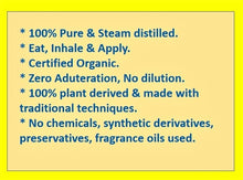 Load image into Gallery viewer, Holy Basil (Shyama Tulsi) Steam Distilled Edible Essential Oil - (Certified Organic)